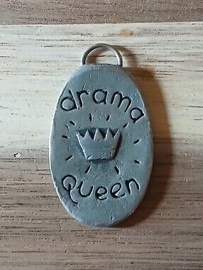 Drama Queen Oval Pendant - Silver Tone